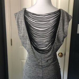 BCX sleeveless tank with draped open back detail